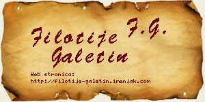 Filotije Galetin vizit kartica